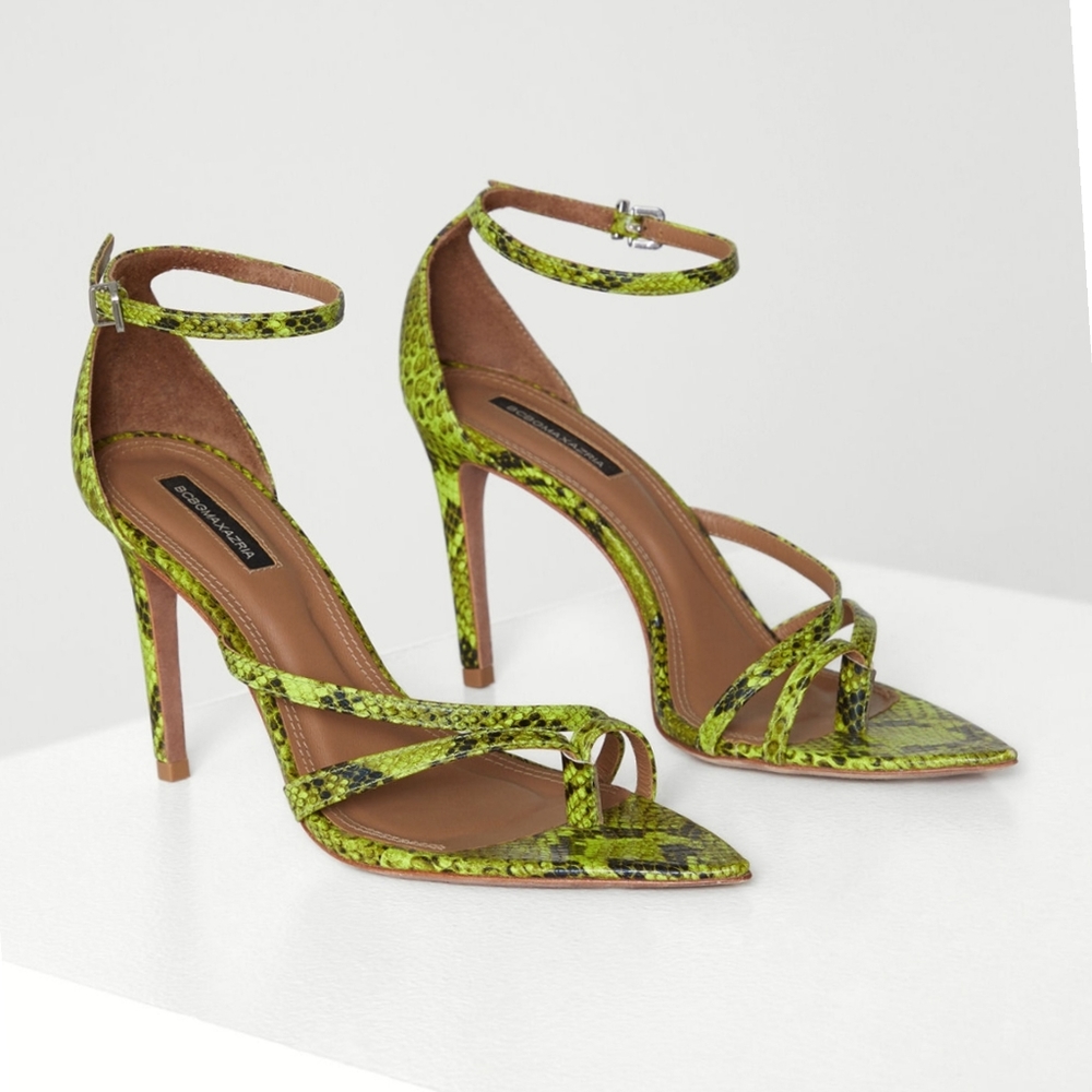 BCBGMAXAZARIA Green Leather Sandals